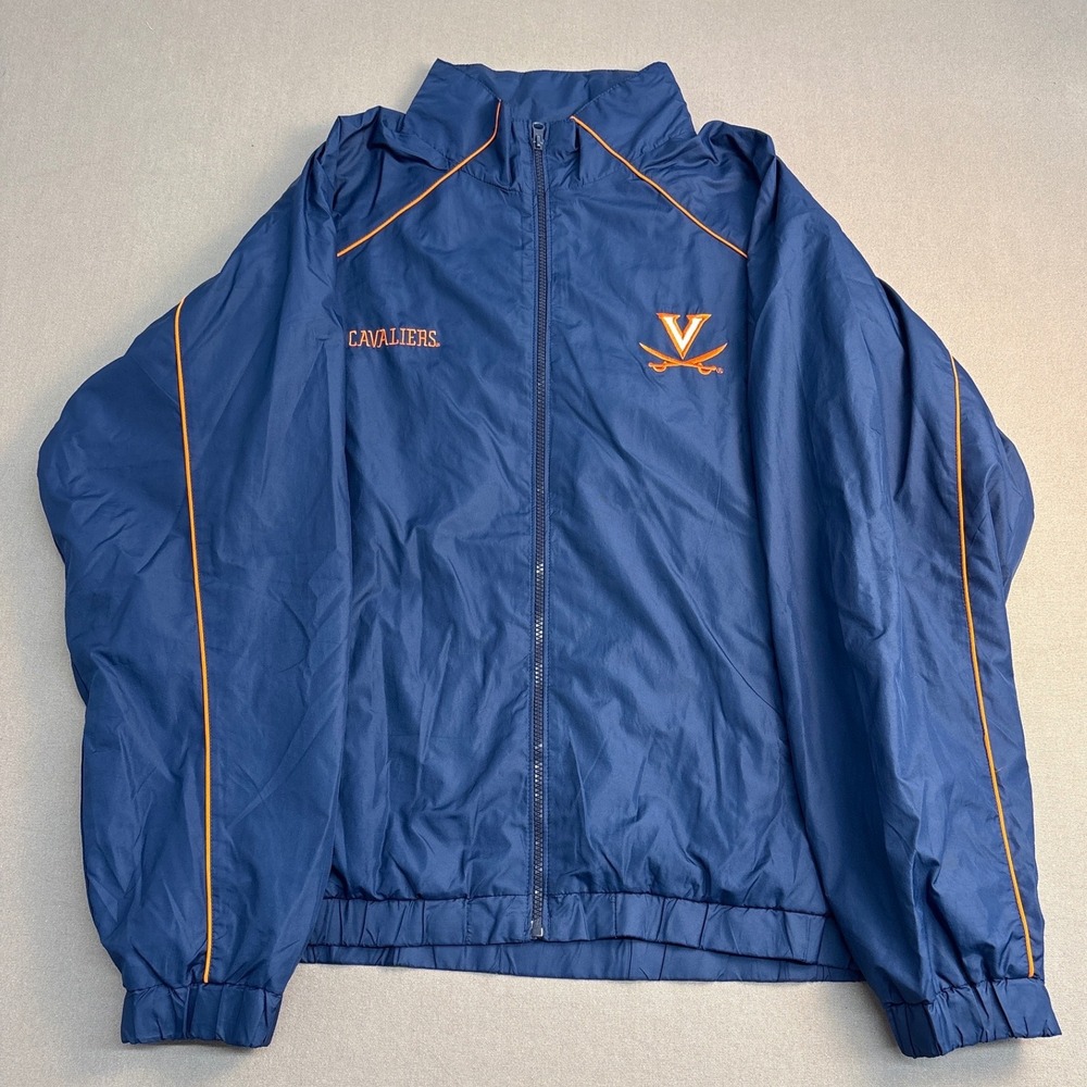 Virginia Cavaliers Team Edition Windbreaker Jacket Navy Blue Orange Mens Large